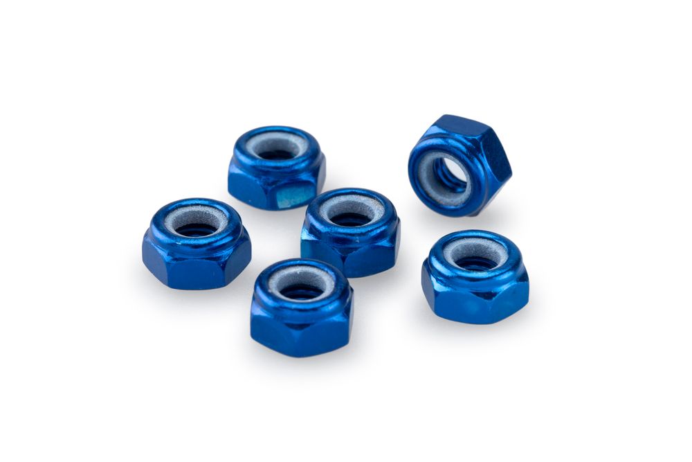 PUIG 0736A Muttern aus Anodisierten Aluminium passend fuer UNIVERSAL UNIVERSAL Blau