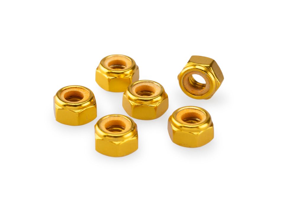 PUIG 0736G Muttern aus Anodisierten Aluminium passend fuer UNIVERSAL UNIVERSAL Gelb