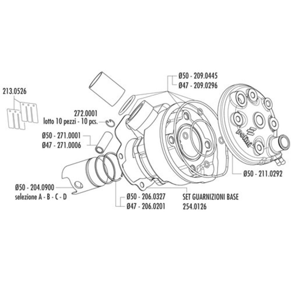 SP 1011921 POLINI-Zylinder-Bausatz - Ø50mm passend fuer FANTIC CABALLERO 50