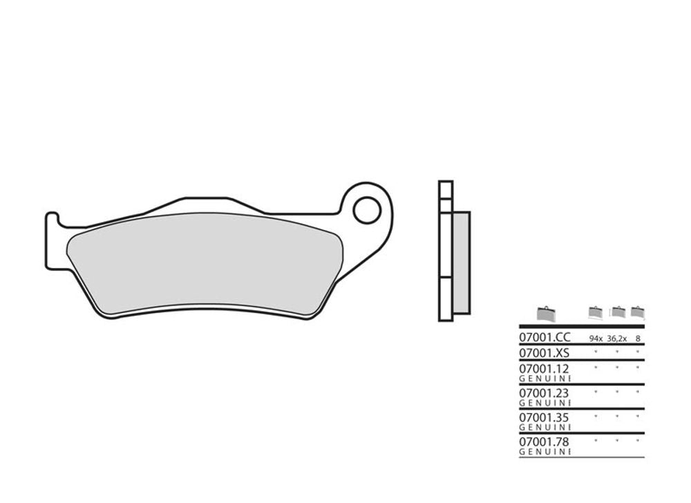SP 1035716 BREMBO Scooter Sintermetall Bremsbeläge - 07001XS passend fuer MBK KILIBRE 300