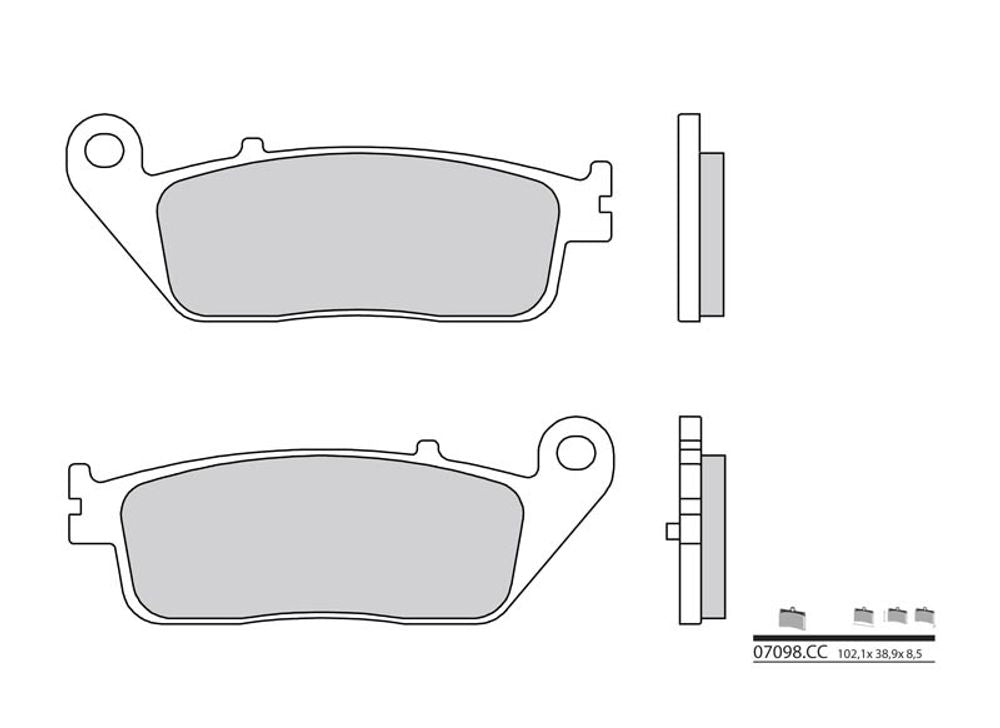SP 1035782 BREMBO Scooter Carbon Keramik Bremsbeläge - 07098CC passend fuer KYMCO X CITING 500