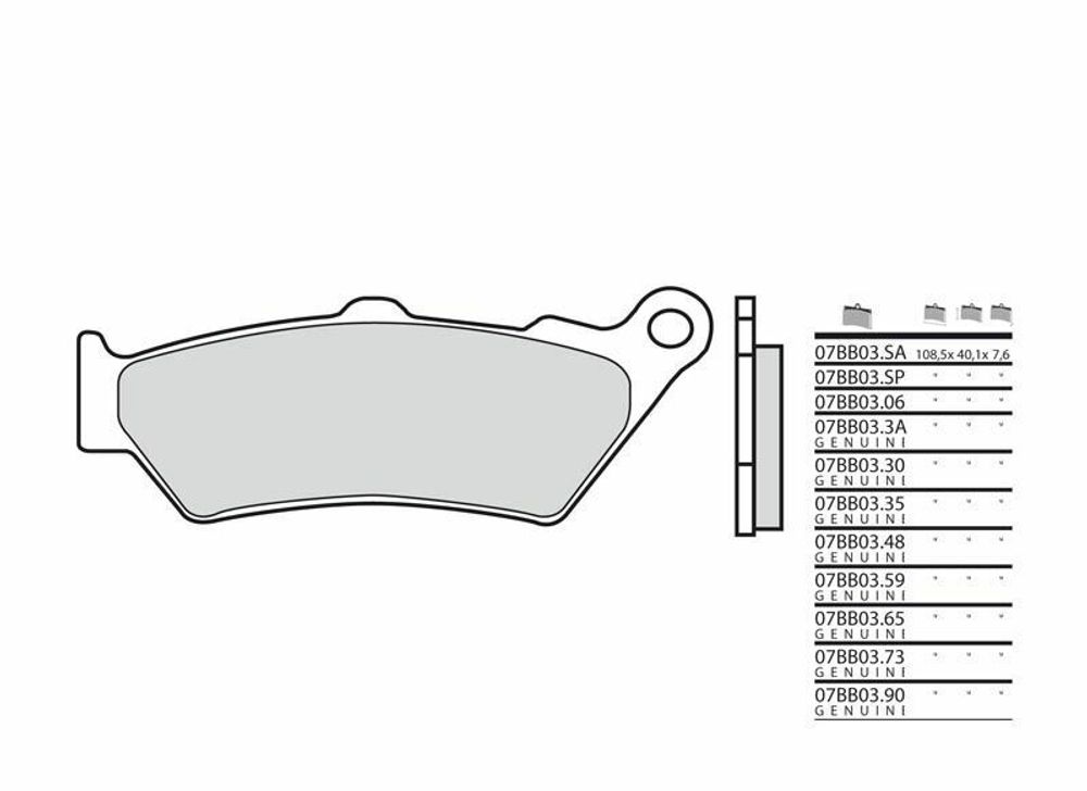 SP 1035790 BREMBO Street Carbon Keramik Bremsbeläge - 07BB0306 passend fuer DUCATI DIAVEL 1200