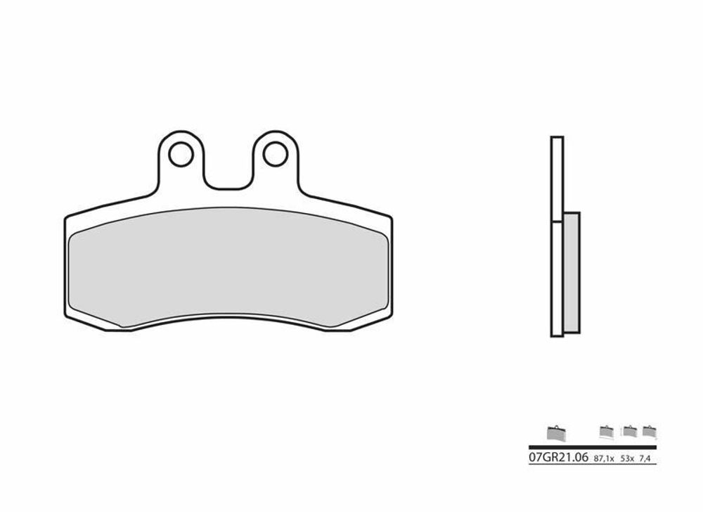 SP 1035885 BREMBO Street Carbon Keramik Bremsbeläge - 07GR2106 passend fuer MZ 125 SM