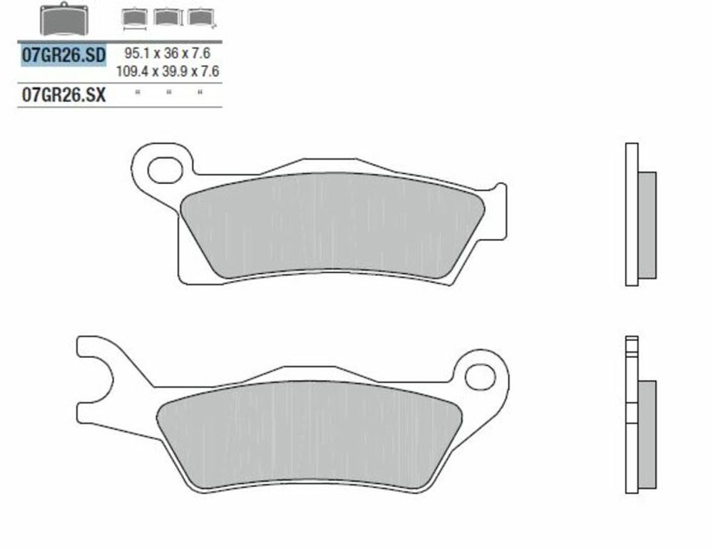 SP 1035888 BREMBO Off-Road Sintermetall Bremsbeläge - 07GR26SD passend fuer CAN AM OUTLANDER MAX 500