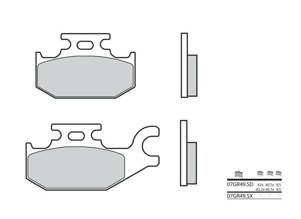SP 1035891 BREMBO Off-Road Sintermetall Bremsbeläge - 07GR49SD passend fuer CAN AM DS 650