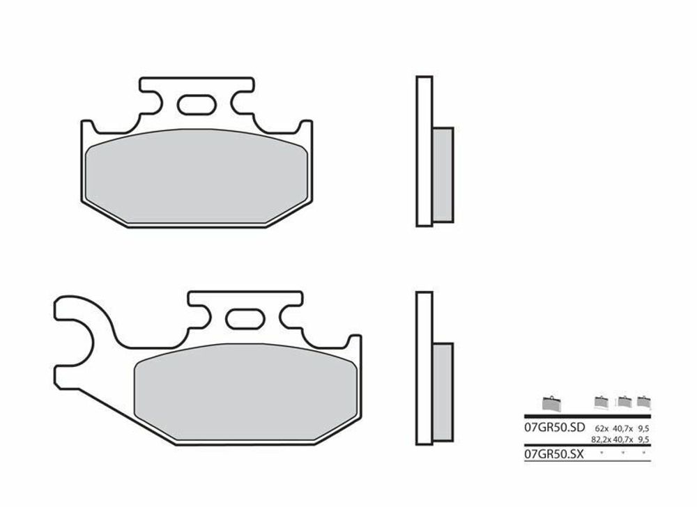 SP 1035893 BREMBO Off-Road Sintermetall Bremsbeläge - 07GR50SD passend fuer CAN AM MAVERICK 1000