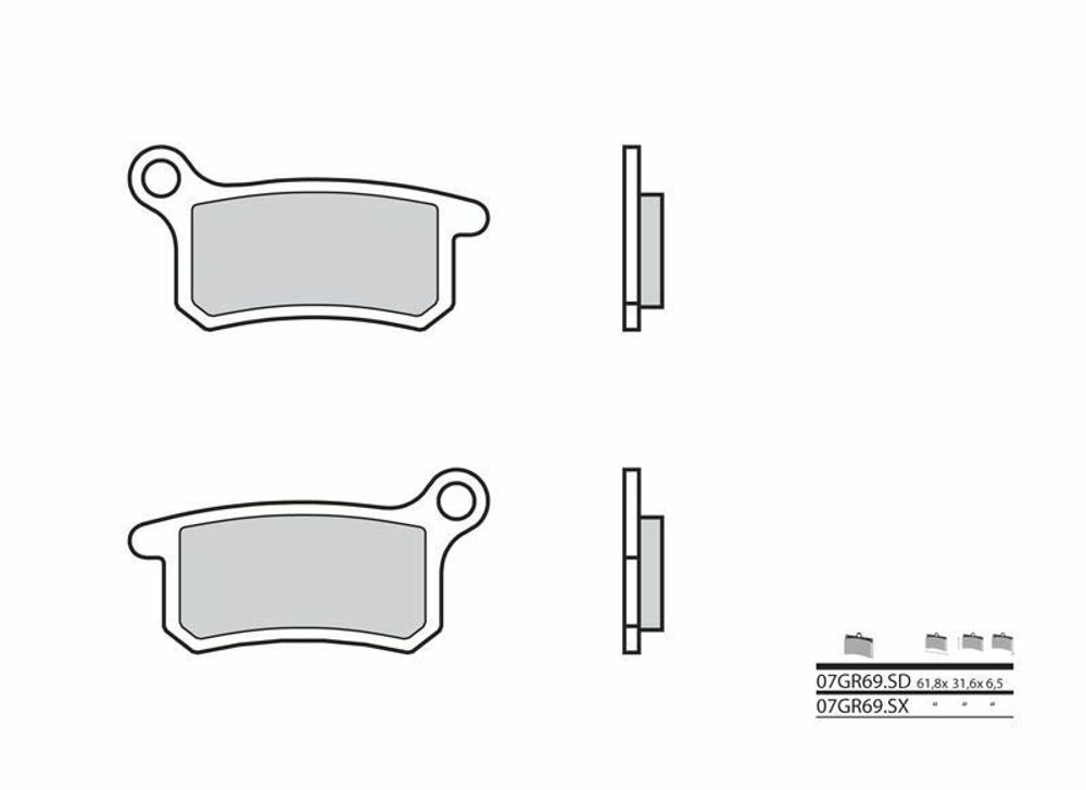 SP 1035915 BREMBO Off-Road Sintermetall Bremsbeläge - 07GR69SD passend fuer HUSQVARNA TC 65