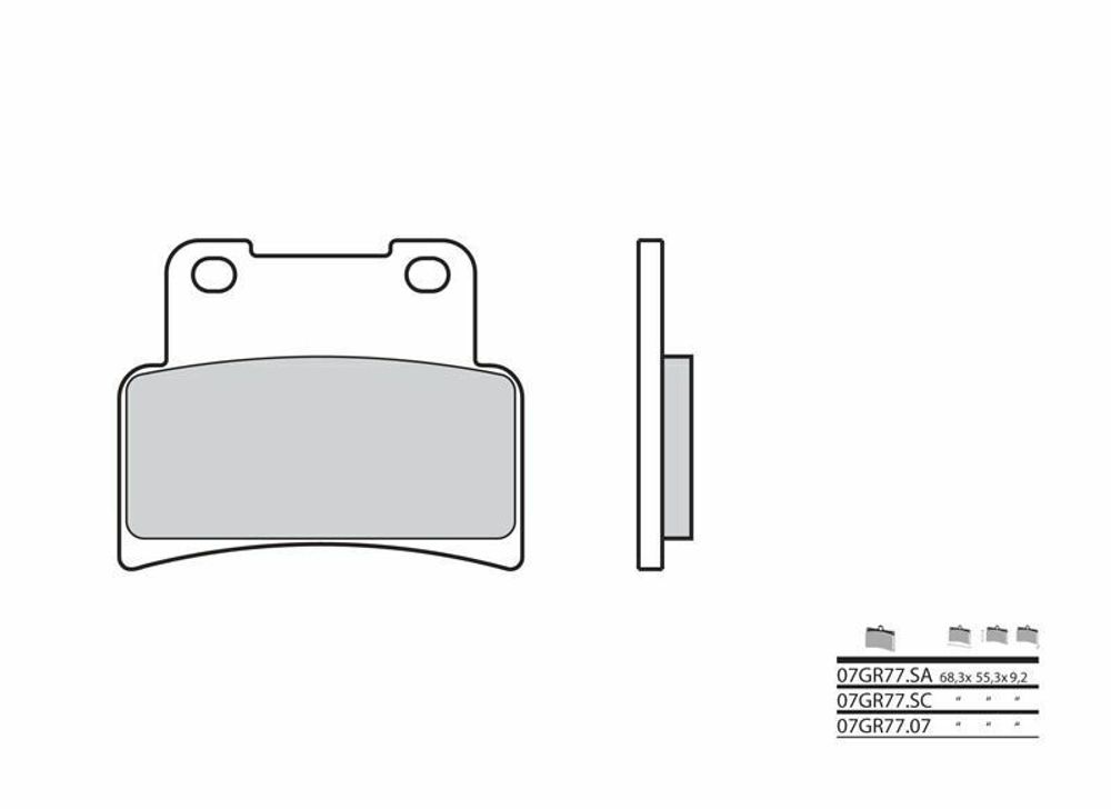 SP 1035929 BREMBO Street Sintermetall Bremsbeläge - 07GR77SA passend fuer APRILIA SHIVER 750