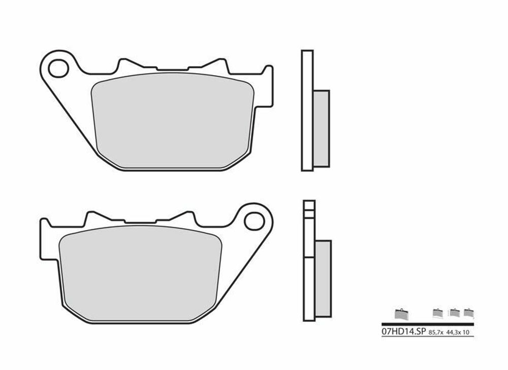SP 1035946 BREMBO Street Sintermetall Bremsbeläge - 07HD14SP passend fuer HARLEY DAVIDSON XLH 883