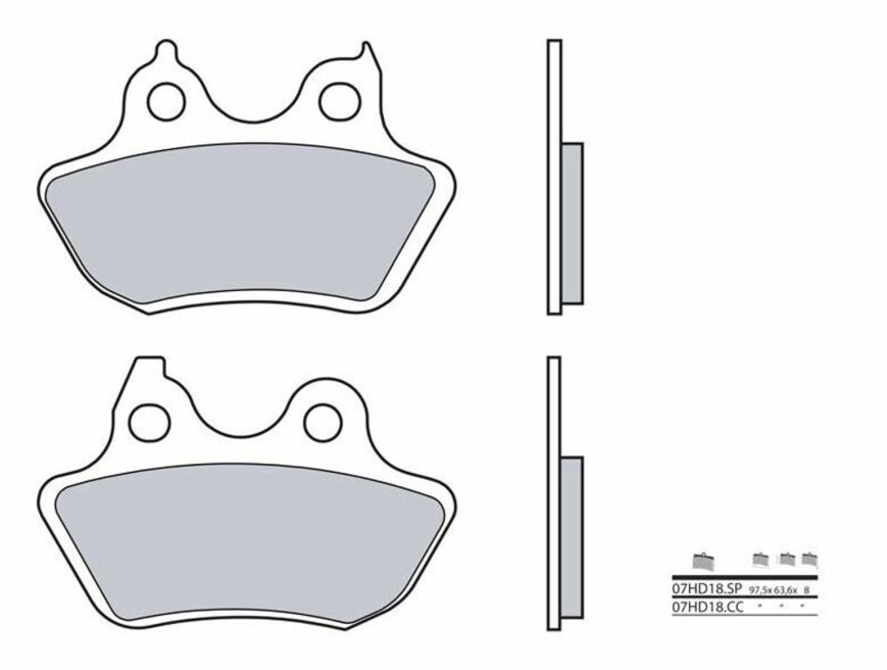 SP 1035949 BREMBO Street Sintermetall Bremsbeläge - 07HD18SP passend fuer HARLEY DAVIDSON FXSTD 1450
