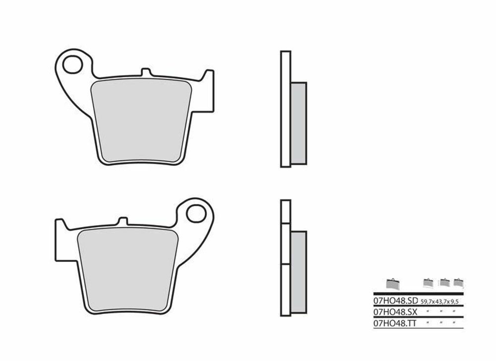 SP 1036032 BREMBO Off-Road Sintermetall Bremsbeläge - 07HO48SD passend fuer HONDA CR 125 R