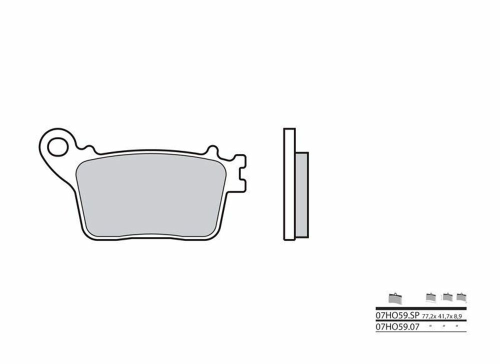 SP 1036048 BREMBO Street Sintermetall Bremsbeläge - 07HO59SP passend fuer KAWASAKI NINJA ZX-10 R