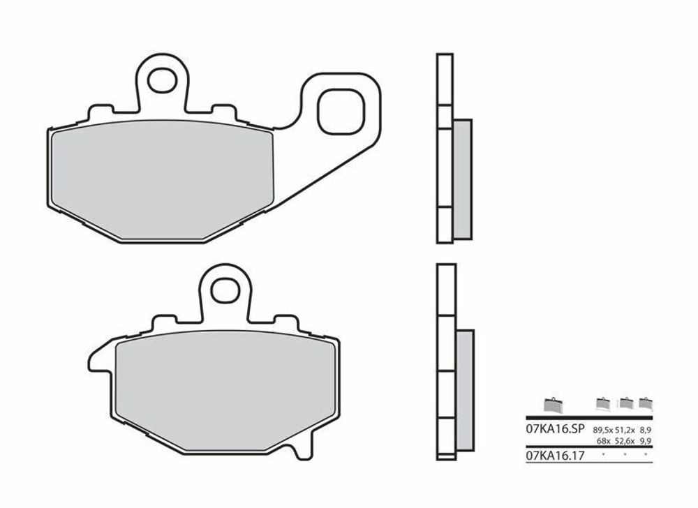 SP 1036084 BREMBO Street Sintermetall Bremsbeläge - 07KA16SP passend fuer KAWASAKI ZZR 600