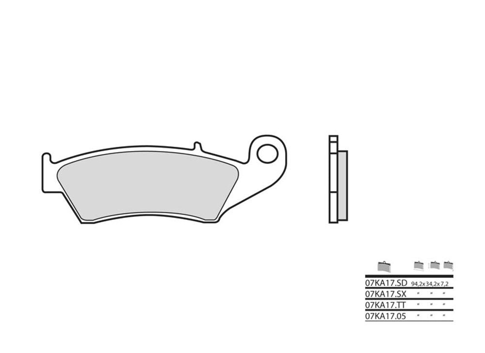 SP 1036086 BREMBO Street Sintermetall Bremsbeläge - 07KA17LA passend fuer HONDA CR 125 R