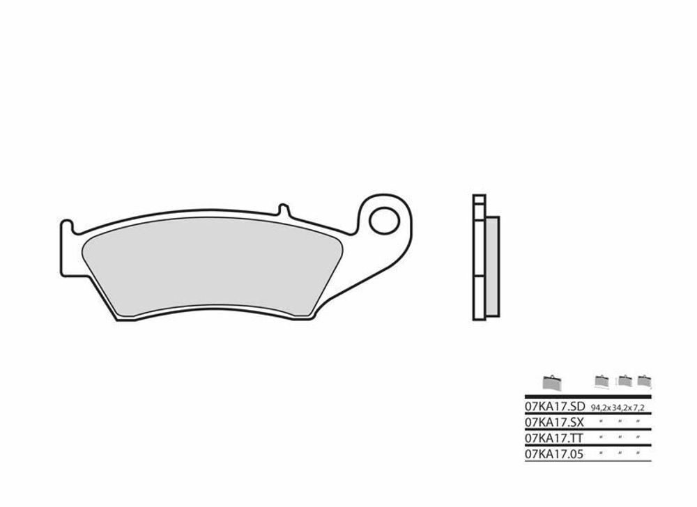 SP 1036088 BREMBO Off-Road Sintermetall Bremsbeläge - 07KA17SX passend fuer KAWASAKI KX 450 F