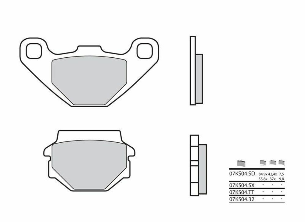 SP 1036128 BREMBO Off-Road Sintermetall Bremsbeläge - 07KS04SD passend fuer TGB BLADE 550