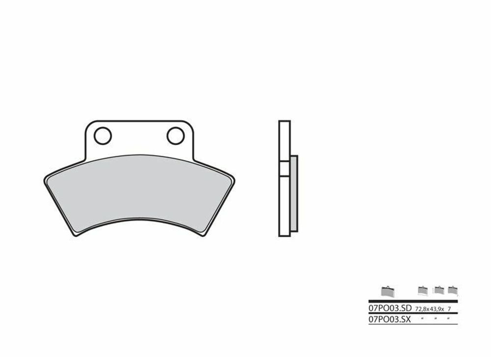 SP 1036137 BREMBO Off-Road Sintermetall Bremsbeläge - 07PO03SX passend fuer POLARIS XPLORER 500