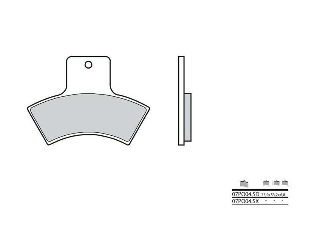 SP 1036138 BREMBO Off-Road Sintermetall Bremsbeläge - 07PO04SD passend fuer POLARIS TRAIL BLAZER 250