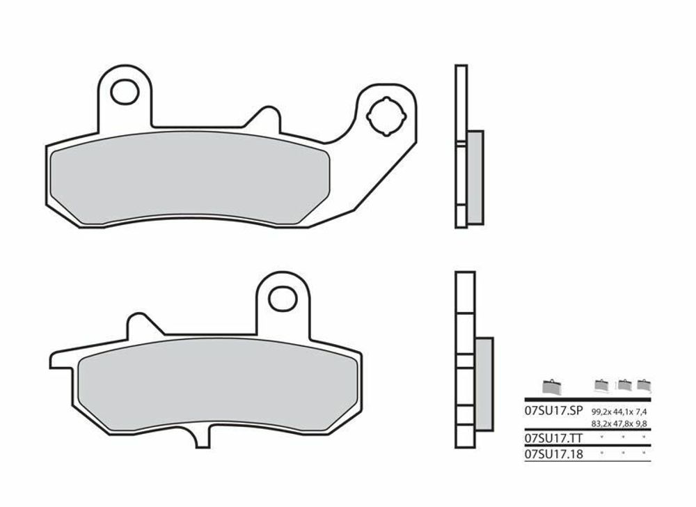 SP 1036171 BREMBO Street Sintermetall Bremsbeläge - 07SU17SP passend fuer SUZUKI RG 125
