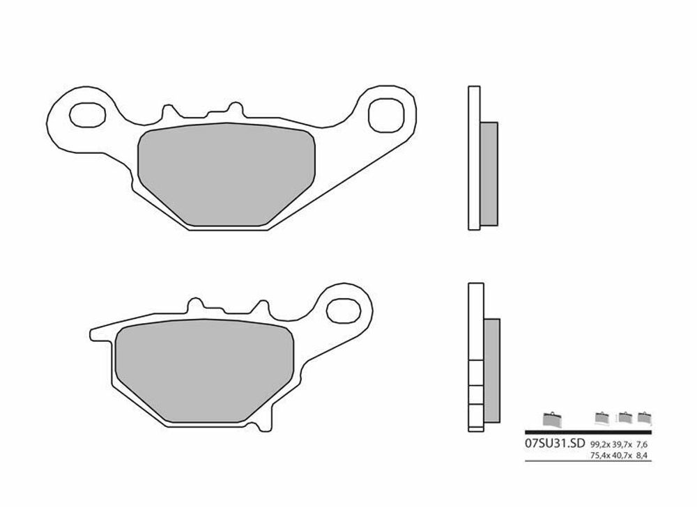SP 1036193 BREMBO Off-Road Sintermetall Bremsbeläge - 07SU31SD passend fuer SUZUKI RM 85