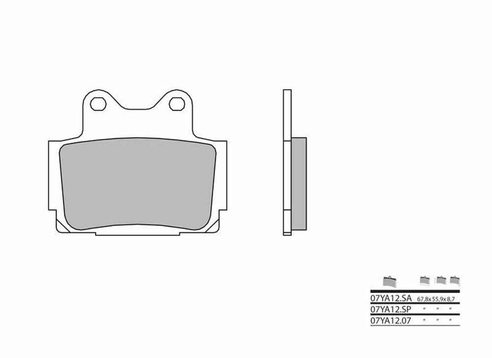 SP 1036209 BREMBO Street Sintermetall Bremsbeläge - 07YA12SA passend fuer YAMAHA SRX 600