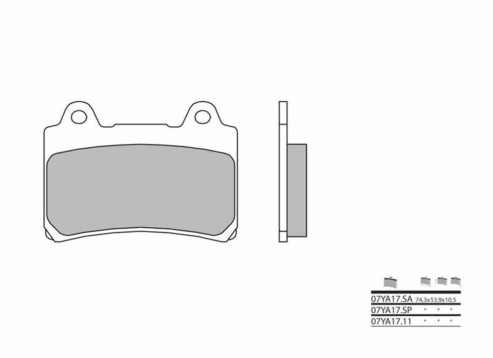 SP 1036221 BREMBO Street Sintermetall Bremsbeläge - 07YA17SP passend fuer YAMAHA XVZ 1300 ROYAL STAR