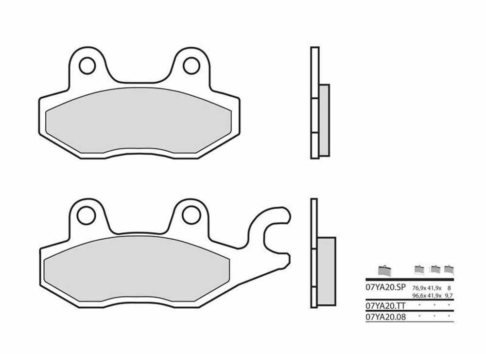 SP 1036226 BREMBO Street Sintermetall Bremsbeläge - 07YA20SP passend fuer TRIUMPH TROPHY 900