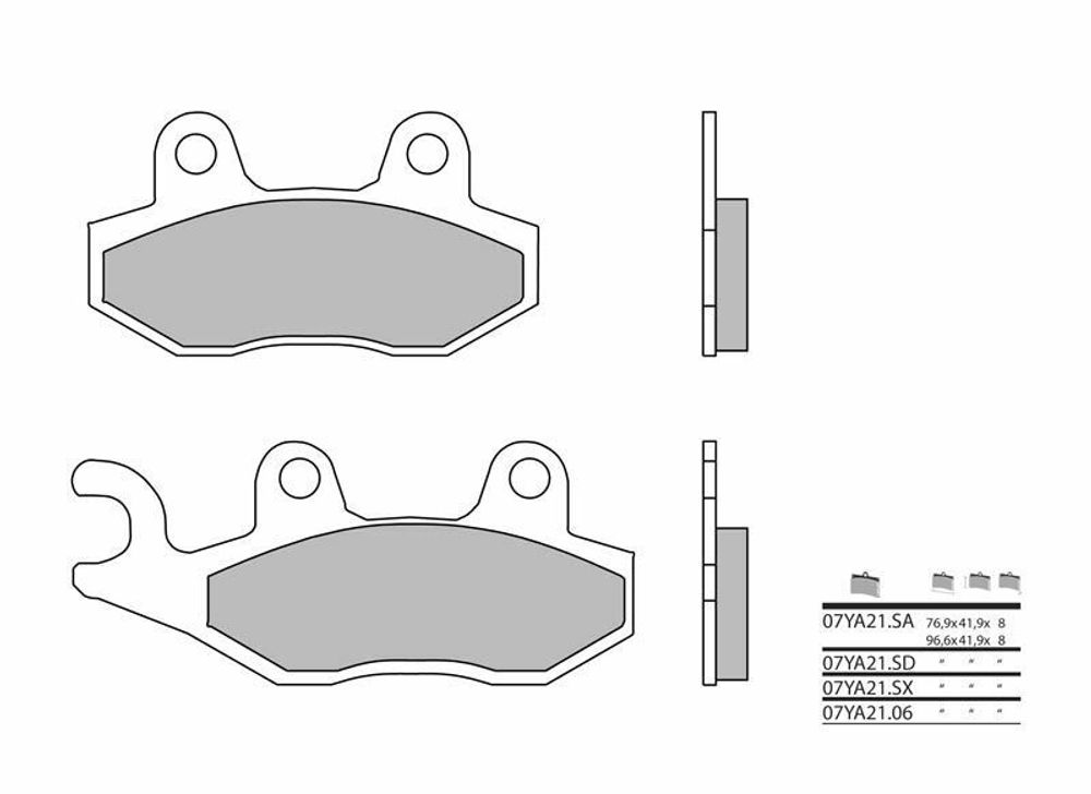 SP 1036228 BREMBO Street Sintermetall Bremsbeläge - 07YA21SA passend fuer TRIUMPH TRIDENT 900