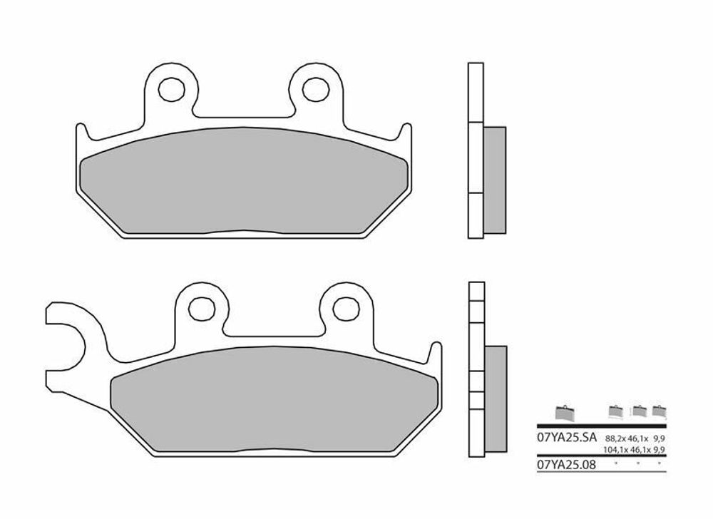 SP 1036242 BREMBO Street Sintermetall Bremsbeläge - 07YA25SA passend fuer YAMAHA XT 600