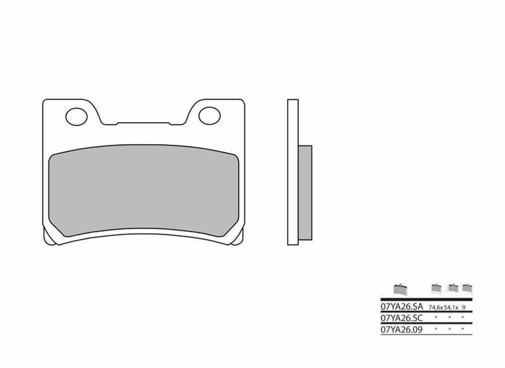 SP 1036244 BREMBO Street Sintermetall Bremsbeläge - 07YA26SA passend fuer YAMAHA FZR 600 GENESIS