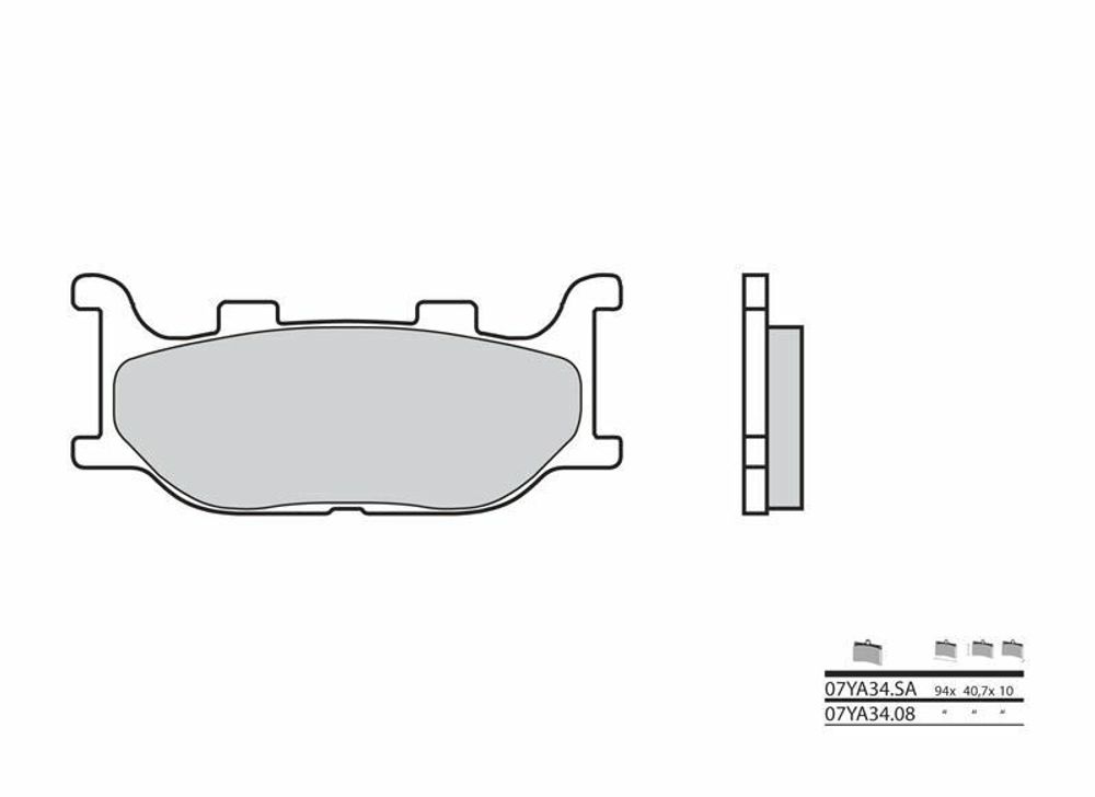SP 1036254 BREMBO Street Sintermetall Bremsbeläge - 07YA34SA passend fuer YAMAHA XVS 250 DRAGSTAR