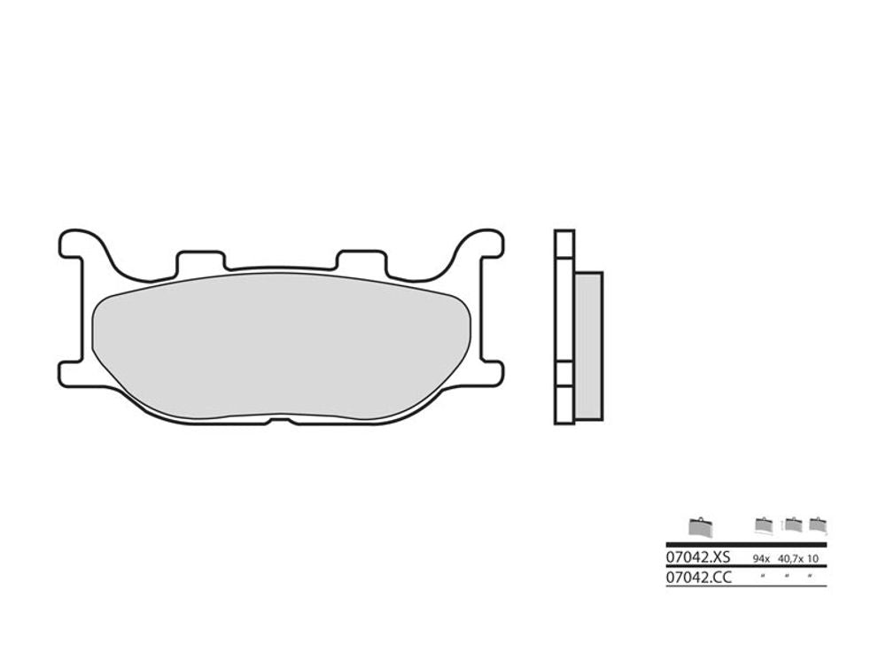 SP 1048829 BREMBO Scooter Carbon Keramik Bremsbeläge - 07042CC passend fuer ITALJET JUPITER 150