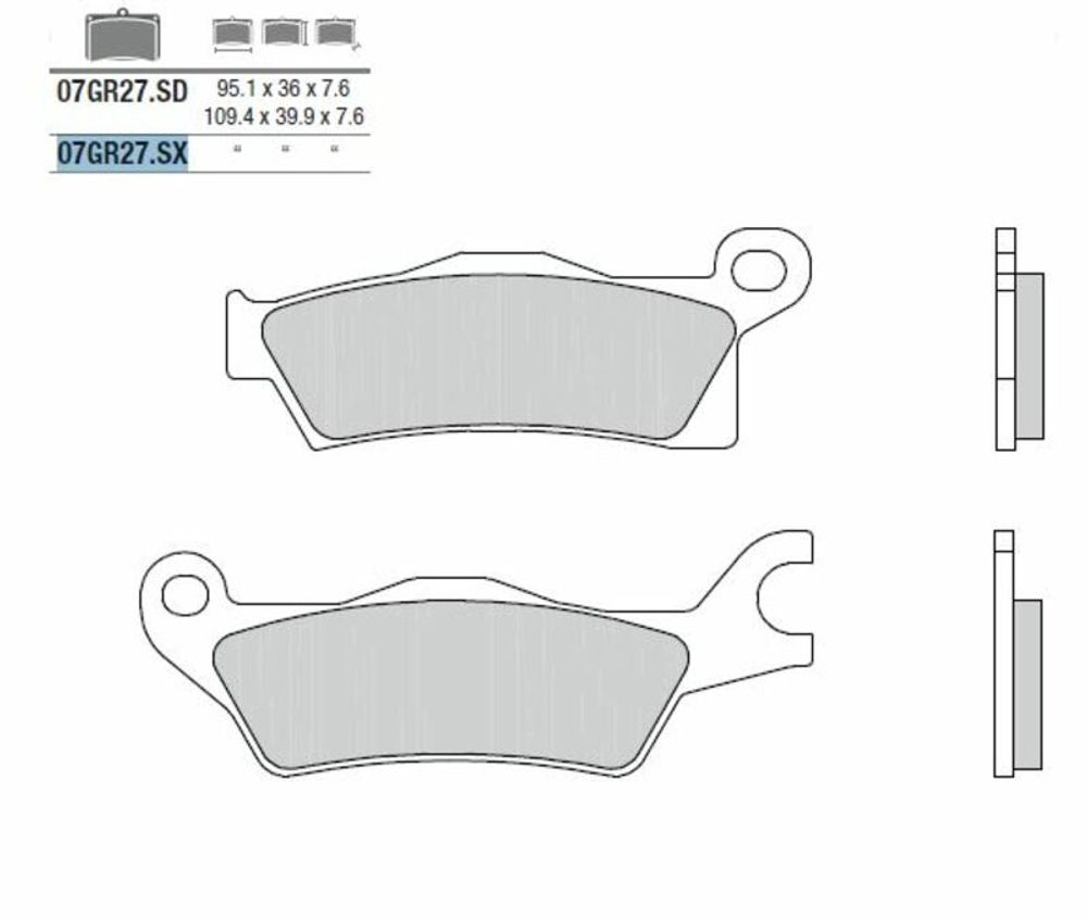 SP 1048877 BREMBO Off-Road Sintermetall Bremsbeläge - 07GR27SX passend fuer CAN AM OUTLANDER 450