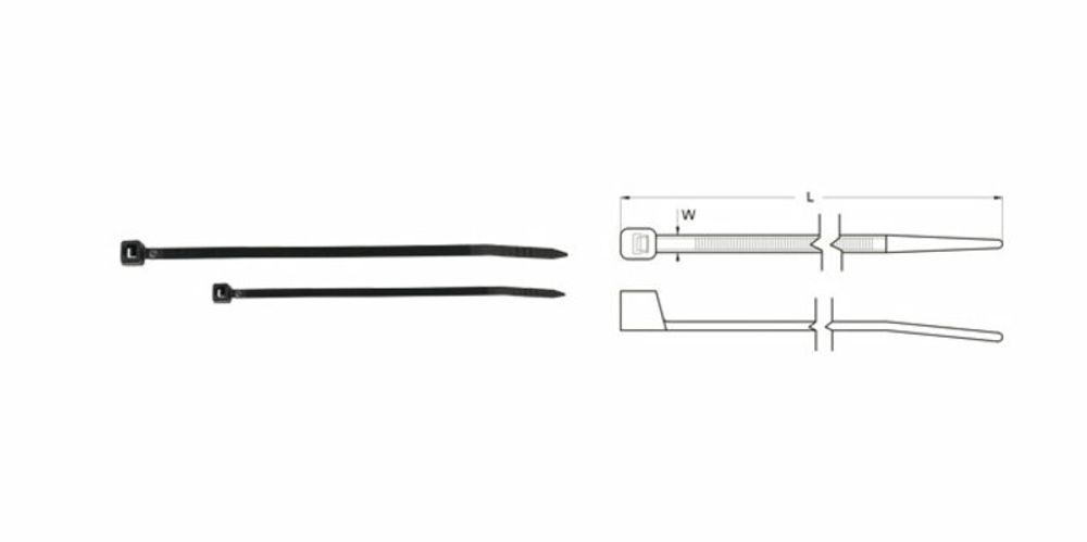 SP 1052735 BIHR Nylonschellen 4,6 x 250 mm schwarz 100 Stück passend fuer