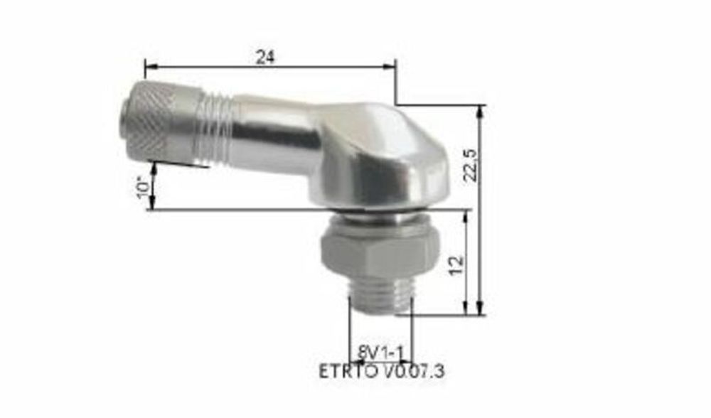 SP 1052917 BIHR Reifenventil Aluminium Ø 8,5 mm - 10 Stck. passend fuer Silber