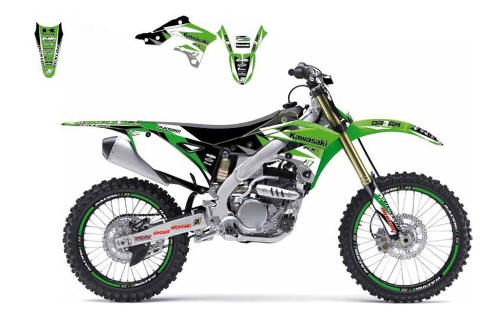 SP 1053751 Deko-Kit Blackbird Dream Graphic III Kawasaki KX500 passend fuer Grün
