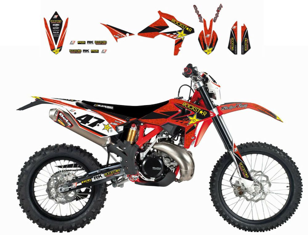 SP 1053859 BLACKBIRD Rockstar Energy Deko-Kit Beta RR 2T/4T passend fuer BETA RR 480 4T ENDURO Rot