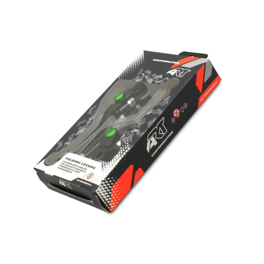 SP 1060941 ART Klapphebel schwarz/Schrauben grün paarweise passend fuer KAWASAKI KX 450 F Grün