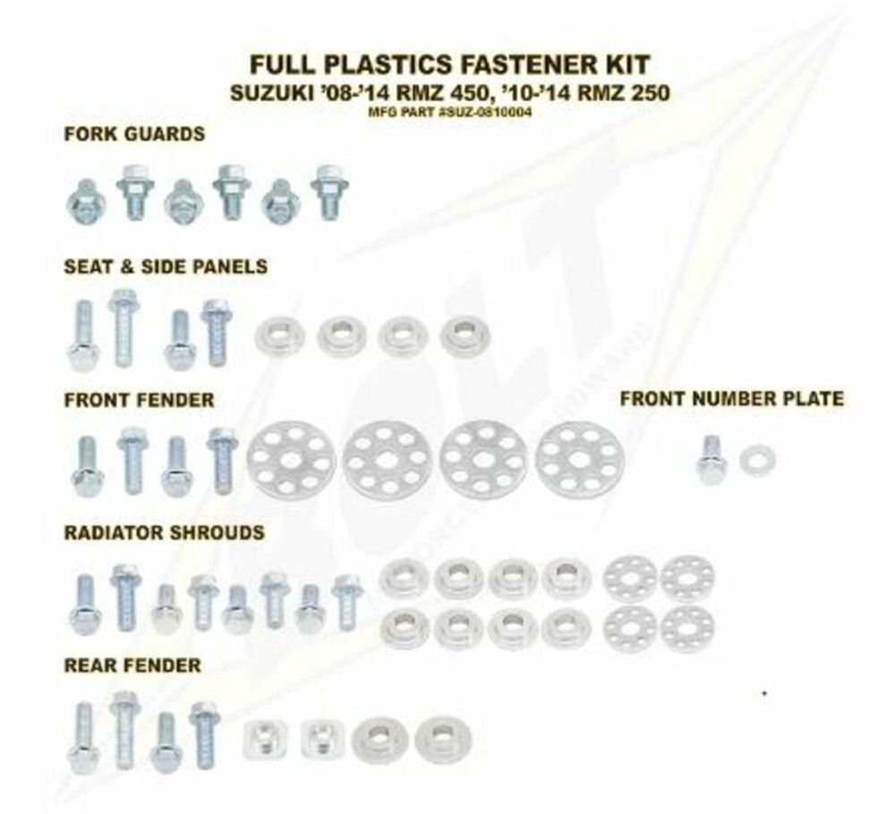 SP 1061508 BOLT Kunststoff-Schraubensatz komplett Suzuki RM-Z450/250 passend fuer SUZUKI RM-Z 250