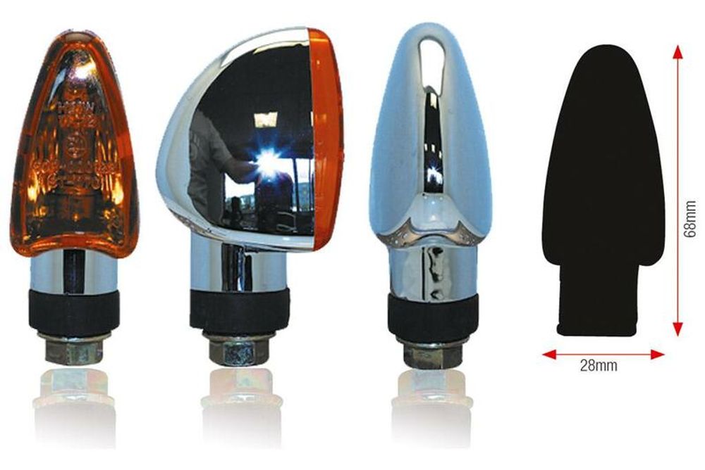SP 1064265 Blinker TRIANGLE mit Glühbirne passend fuer Chrome