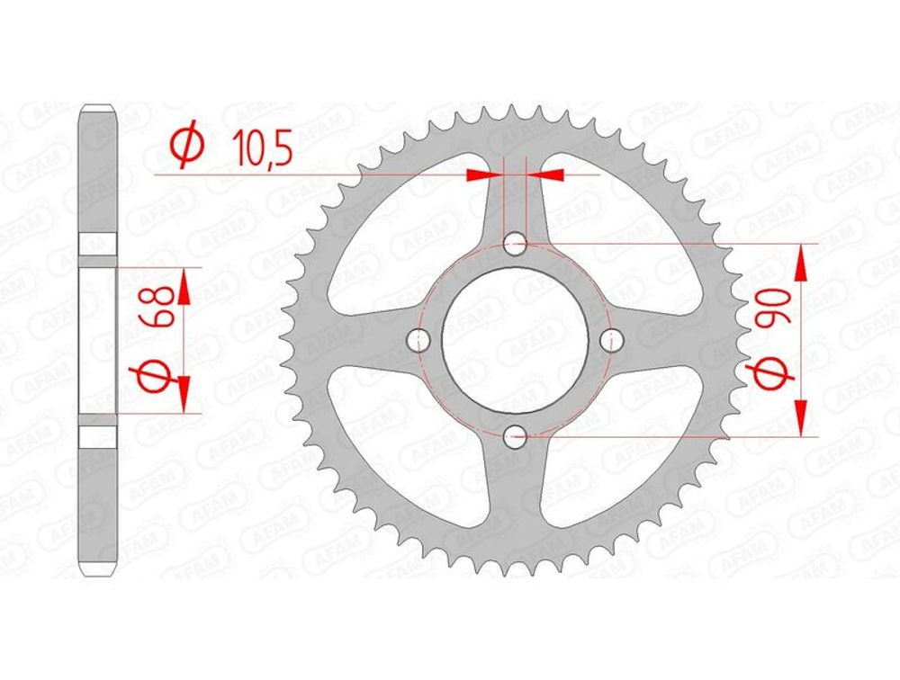 SP 1074328001 AFAM Standard Stahlritzel hinten 10205 - 428 passend fuer HONDA MTX 125