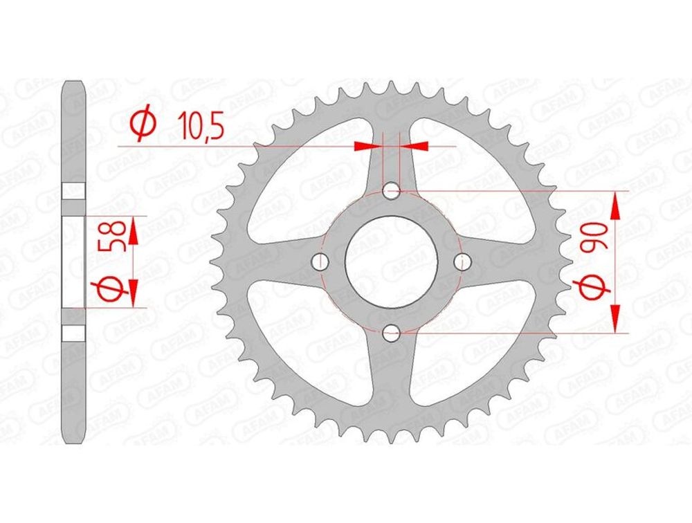 SP 1074334002 AFAM Standard Stahlritzel hinten 10221 - 520 passend fuer HONDA XL 125 VARADERO