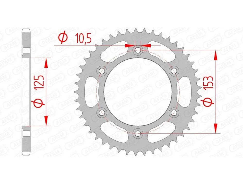 SP 1074348002 AFAM Standard Stahlritzel hinten 10320 - 520 passend fuer HONDA XR 650 L
