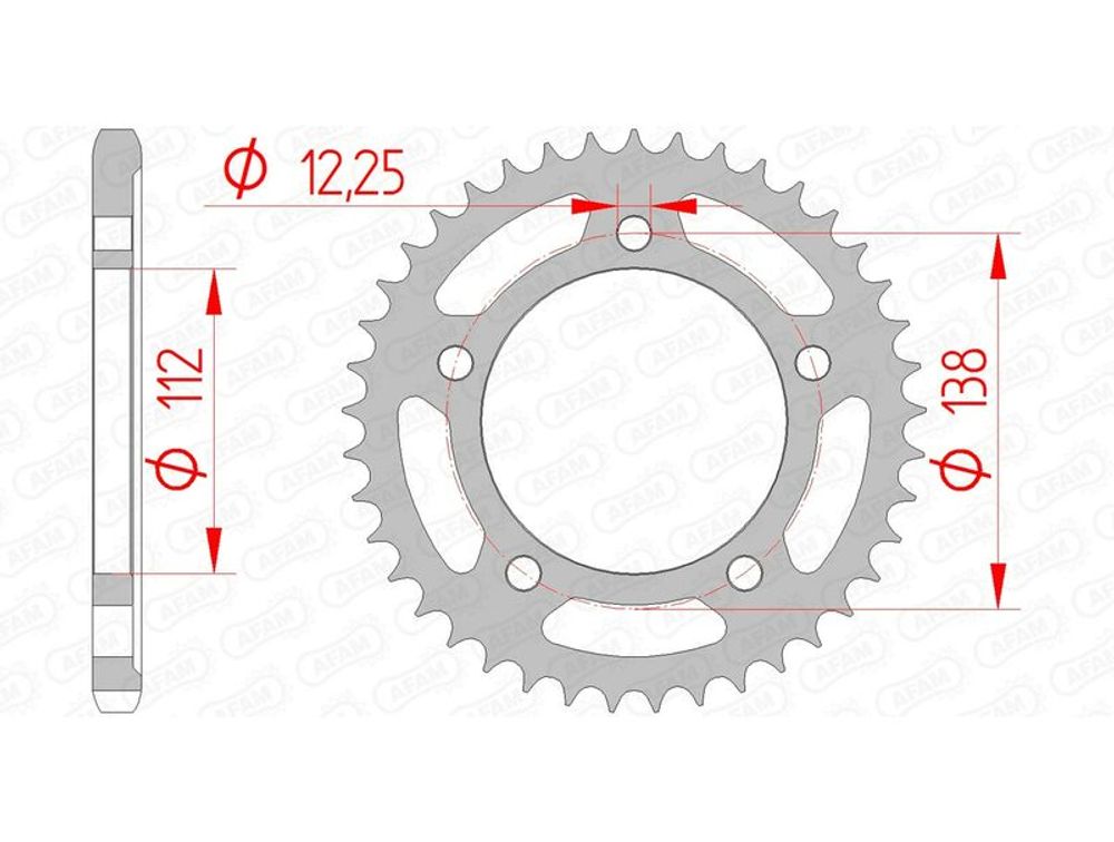 SP 1074364001 AFAM Standard Stahlritzel hinten 10517 - 525 passend fuer HONDA CBF 500