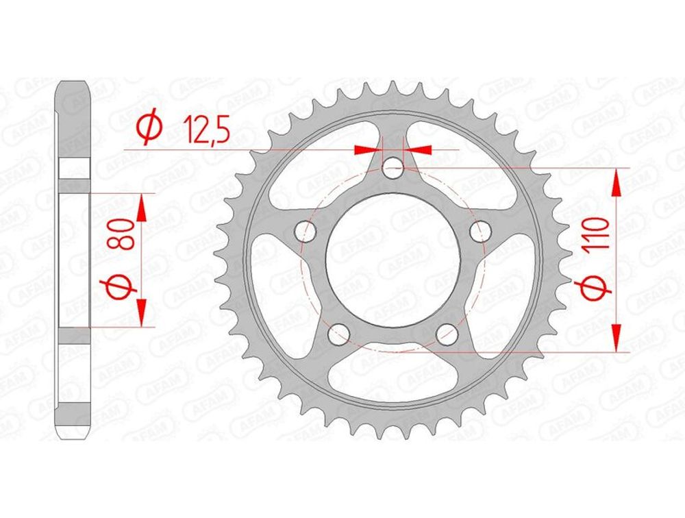 SP 1074369002 AFAM Standard Stahlritzel hinten 10605 - 530 passend fuer HONDA CBR 1000 F