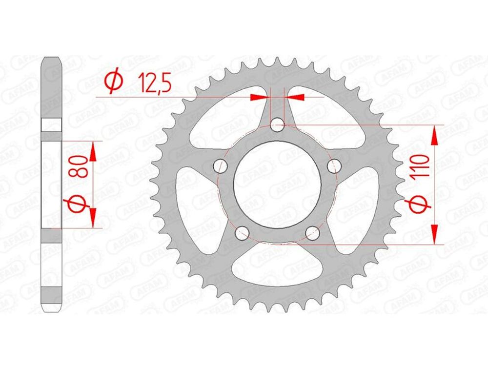 SP 1074372002 AFAM Standard Stahlritzel hinten 10608 - 525 passend fuer HONDA CB 500