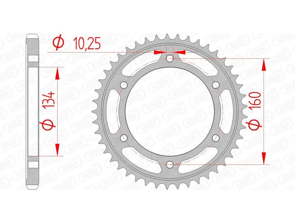 SP 1074375002 AFAM Standard Stahlritzel hinten 10617 - 525 passend fuer HONDA CBR 600 RR