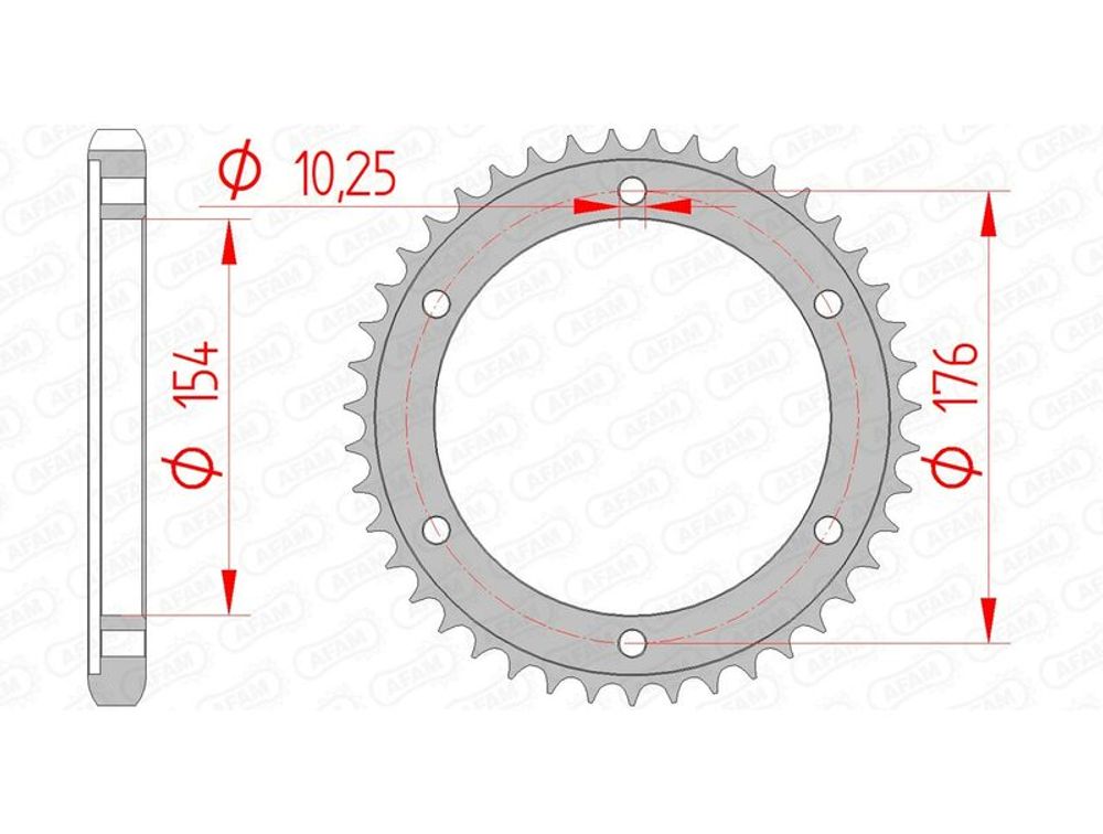 SP 1074376001 AFAM Standard Stahlritzel hinten 10619 - 530 passend fuer HONDA VFR 800