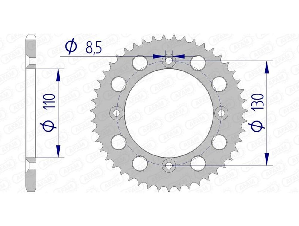 SP 1074384001 AFAM Ultraleichtes Aluminiumritzel hinten 11104 - 420 passend fuer HONDA CR 80 R