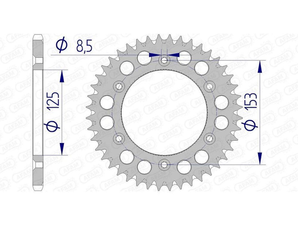 SP 1074389004 AFAM Ultraleichtes Aluminiumritzel hinten 11212 - 520 passend fuer HONDA CRF 450 R